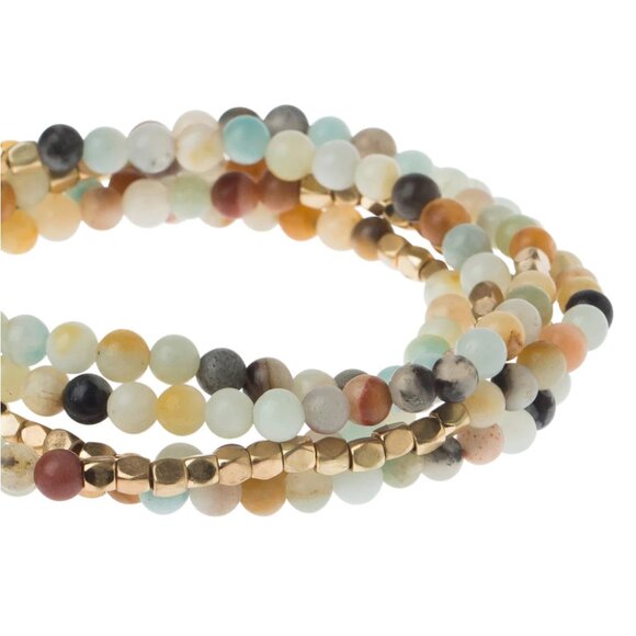 Scout Curated Wears Stone Wrap Bracelet/Necklace Amazonite - Stone of Courage - Picture 2 of 3